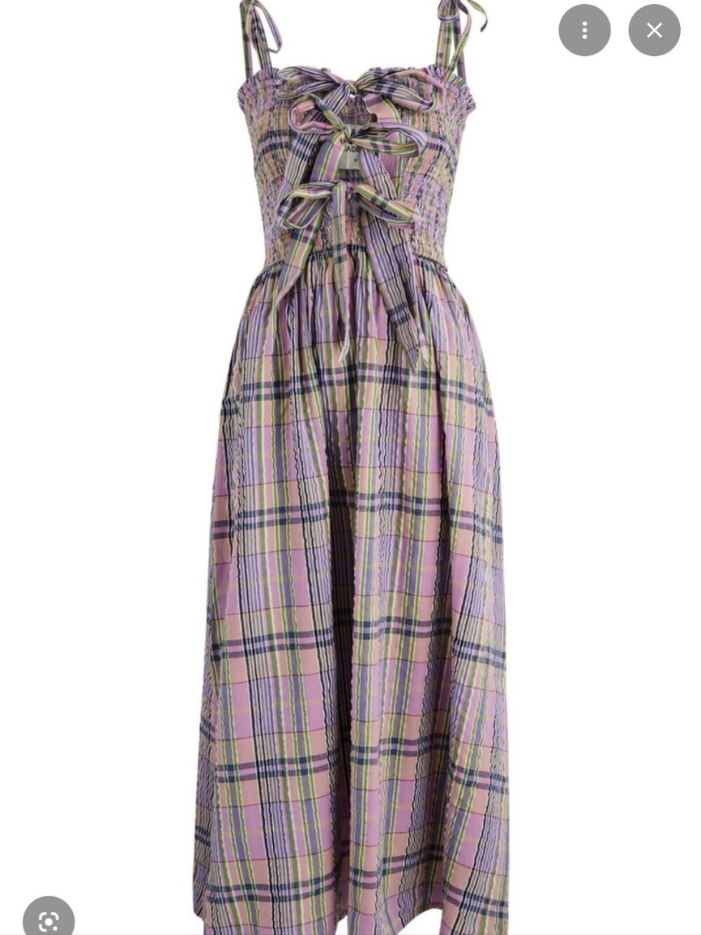 Damson Madder Hattie Checked Cotton Midi Dress - Picture 1 of 4